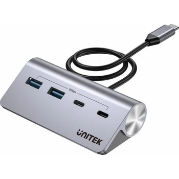 USB hub UNITEK HUB USB-C HLINÍKOVÝ 2X USBA 2X USB-C 5GBPS
