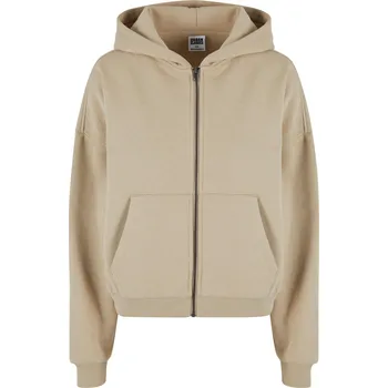 Dámská mikina Dámská mikina Boxy Zip Hoody - béžová Urban Classics krémová 2657099