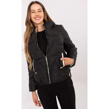 Černá přechodová bunda s kapucí