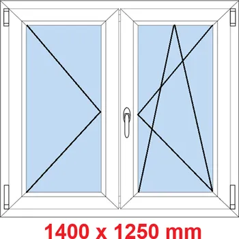 Okno Soft Dvoukřídlé plastové okno 140x125 cm, O+OS