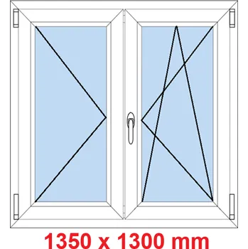 Okno Soft Dvoukřídlé plastové okno 135x130 cm, O+OS
