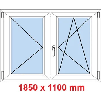 Okno Soft Dvoukřídlé plastové okno 185x110 cm, O+OS