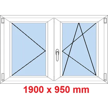 Okno Soft Dvoukřídlé plastové okno 190x95 cm, O+OS