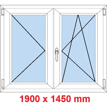 Okno Soft Dvoukřídlé plastové okno 190x145 cm, O+OS
