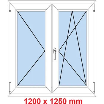 Okno Soft Dvoukřídlé plastové okno 120x125 cm, O+OS