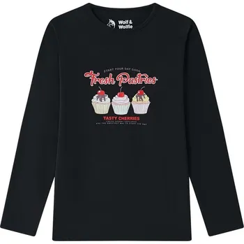Dívčí tričko Dívčí triko Wolf & Wolfie S2543A černé