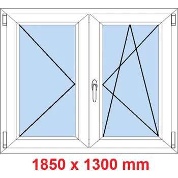 Okno Soft Dvoukřídlé plastové okno 185x130 cm, O+OS
