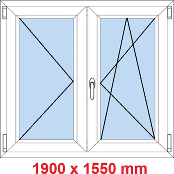 Okno Soft Dvoukřídlé plastové okno 190x155 cm, O+OS