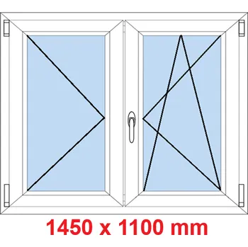 Okno Soft Dvoukřídlé plastové okno 145x110 cm, O+OS