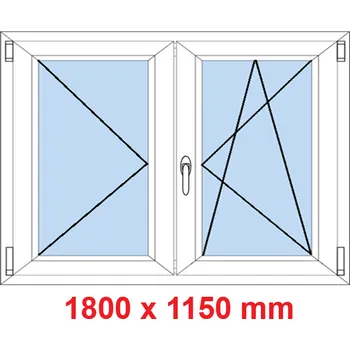 Okno Soft Dvoukřídlé plastové okno 180x115 cm, O+OS