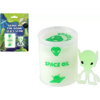 Modelovací hmota Svítící sliz s mimozemšťanem v barelu 6 cm