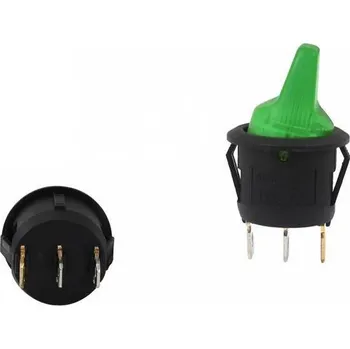 vypínač Páčkový vypínač ON-OFF 3PIN Led zelený