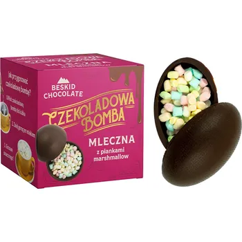 Čokoláda BESKID CHOCOLATE Čokoládová bomba z BEAN-TO-BAR mléčné 42% čokolády s marshmallows
