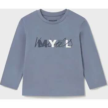 Bavlněné tričko s dlouhým rukávem Mayoral 108.3D.Baby.9BYA modrá 55X, vel. 80
