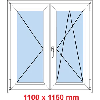 Okno Soft Dvoukřídlé plastové okno 110x115 cm, O+OS