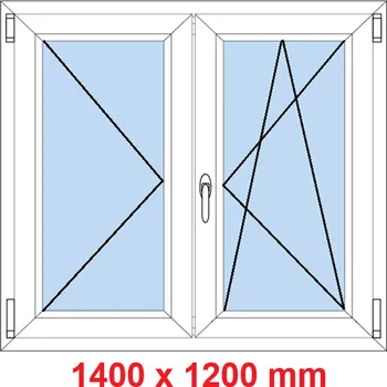 Okno Soft Dvoukřídlé plastové okno 140x120 cm, O+OS