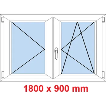 Okno Soft Dvoukřídlé plastové okno 180x90 cm, O+OS