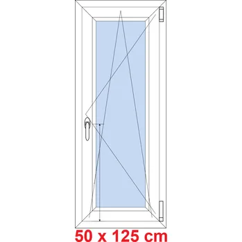 Okno Soft Plastové okno 50x125 cm, otevíravé a sklopné