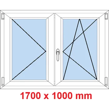 Okno Soft Dvoukřídlé plastové okno 170x100 cm, O+OS