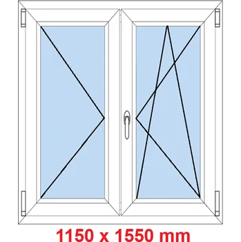 Okno Soft Dvoukřídlé plastové okno 115x155 cm, O+OS