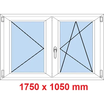 Okno Soft Dvoukřídlé plastové okno 175x105 cm, O+OS