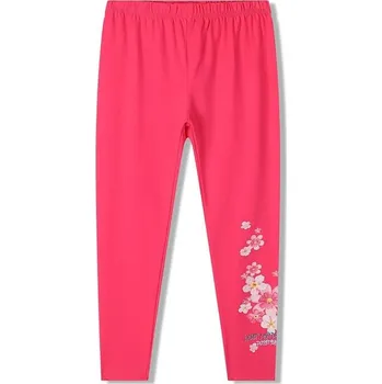 Dívčí oblečení DÍVČÍ LEGÍNY S KYTIČKOU BL2388 VELIKOSTI 116-146 Velikost: 122, Barva: Růžová