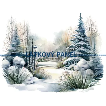 Látkový panel - Zimní krajinka - ZIM-47 Velikost: 30x30cm, Materiál: Bavlna