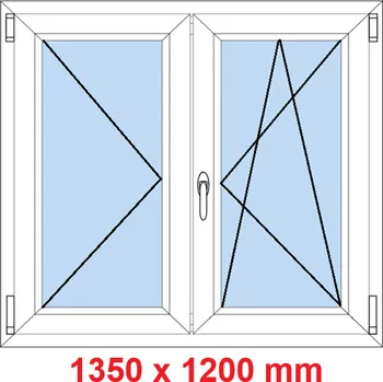 Okno Soft Dvoukřídlé plastové okno 135x120 cm, O+OS