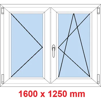 Okno Soft Dvoukřídlé plastové okno 160x125 cm, O+OS