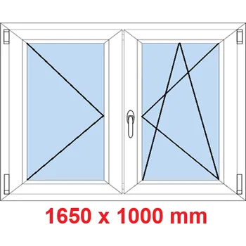 Okno Soft Dvoukřídlé plastové okno 165x100 cm, O+OS