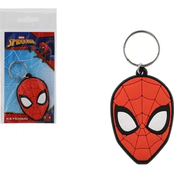 Gumová klíčenka spiderman – hlava 7 cm