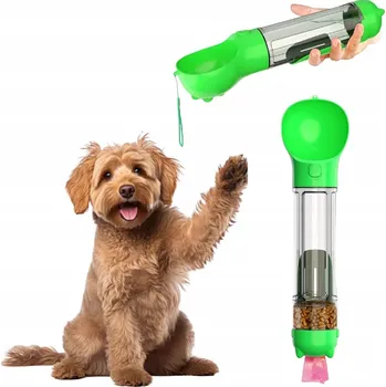 Láhev HQS Přenosná Multifunkční Láhev pro Zvířata, 500 ml, Zelená