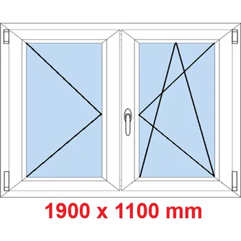 Okno Soft Dvoukřídlé plastové okno 190x110 cm, O+OS