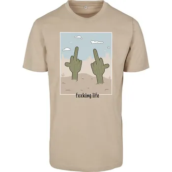 Pánská móda Zkurvený život Tee písek Mister Tee krémová 2548857