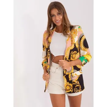 Dámské sako Dásmké sako s volánkovými rukávy ROSANA černo-béžové