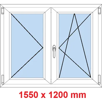 Okno Soft Dvoukřídlé plastové okno 155x120 cm, O+OS