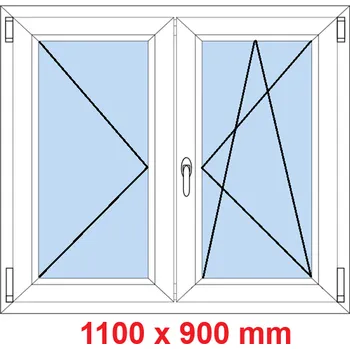 Okno Soft Dvoukřídlé plastové okno 110x90 cm, O+OS