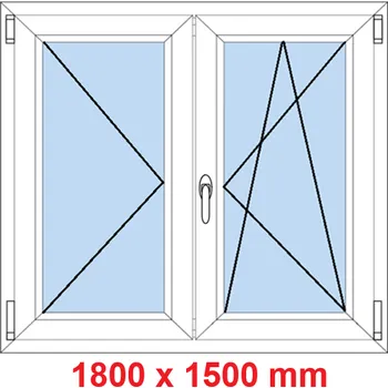 Okno Soft Dvoukřídlé plastové okno 180x150 cm, O+OS