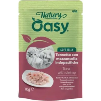 Krmivo pro kočku Oasy | Natury | Mokré Krmivo pro kočky - Kapsička Tuňák s krevetami 70g