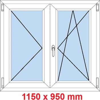 Okno Soft Dvoukřídlé plastové okno 115x95 cm, O+OS