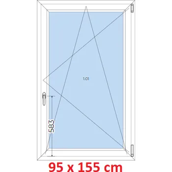 Okno Soft Plastové okno 95x155 cm, otevíravé a sklopné