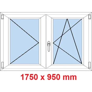 Okno Soft Dvoukřídlé plastové okno 175x95 cm, O+OS