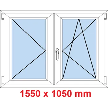 Okno Soft Dvoukřídlé plastové okno 155x105 cm, O+OS