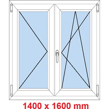Okno Soft Dvoukřídlé plastové okno 140x160 cm, O+OS