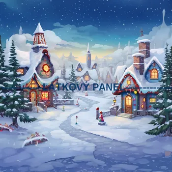 Látkový panel - Zimní městečko - ZIM-27 Velikost: 20x20cm, Materiál: Kočárkovina