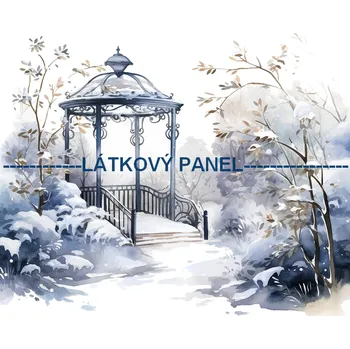 Látkový panel - Zimní krajinka - ZIM-58 Velikost: 30x30cm, Materiál: Bavlna