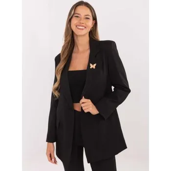Dámské sako Černé dámské sako s broží RUE PARIS