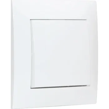 Elektrická zásuvka Vypínač (spínač) s jednou klapkou v rámečku, instalace pod omítku, řazení č. 1/6/7 dle výběru, barva bílá lesklá