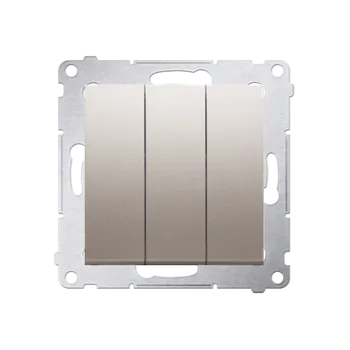 Elektrická zásuvka Spínač jednopólový 3 násobný (přístroj s krytem), řazení 1+1+1, Simon 54, barva zlatá metalizovaná