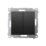 Spínač sériový (přístroj s krytem), řazení 5, Simon 54, barva černá matná metalizovaná